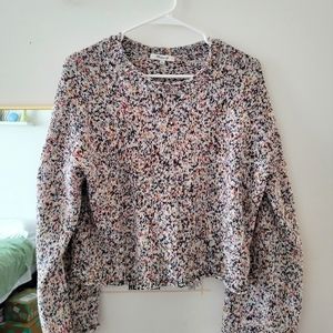 madewell rainbow flecked cropped sweater